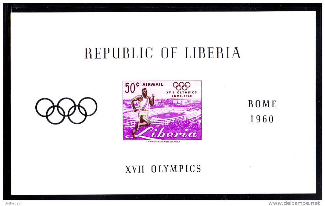 Liberia MNH 1960 #C127 Souvenir Sheet Imperf 50c Runner 1960 Summer Olympics - Liberia