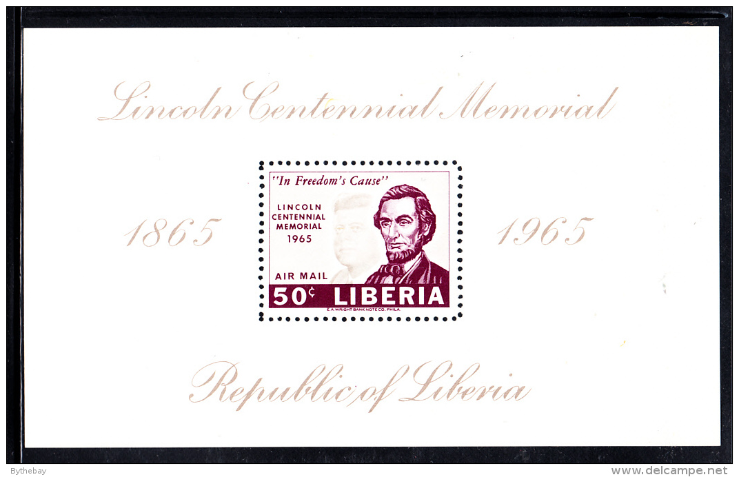 Liberia MNH 1965 #C166 Souvenir Sheet 50c Lincoln, Kennedy - Liberia