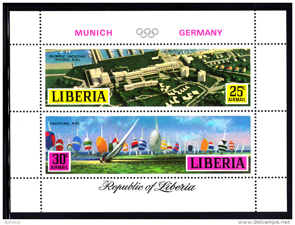 Liberia MNH 1971 #C187 Souvenir Sheet Of 2 Yachting 1972 Munich Summer Olympics - Ete 1972: Munich