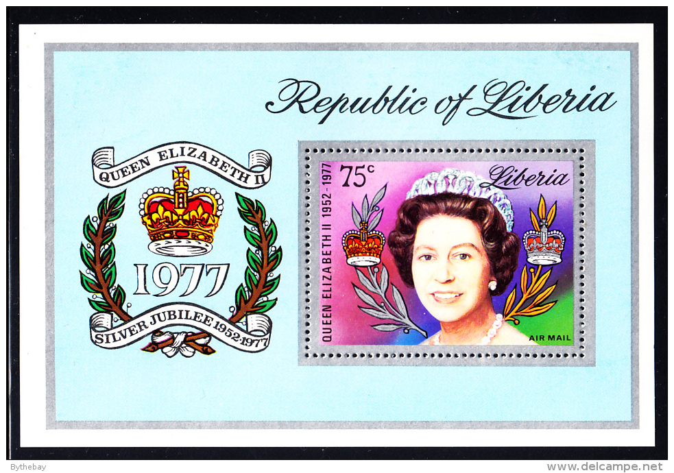 Liberia MH 1977 #C218 Souvenir Sheet 75c Queen Elizabeth II Silver Jubilee - Liberia