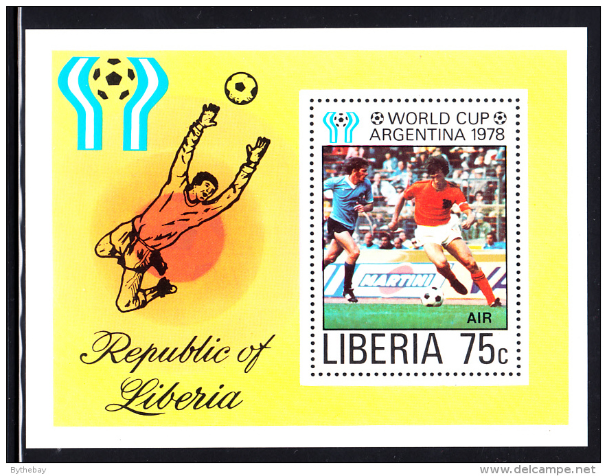 Liberia MNH 1978 #C222 Souvenir Sheet 75c World Cup Argentina 1978 - Liberia