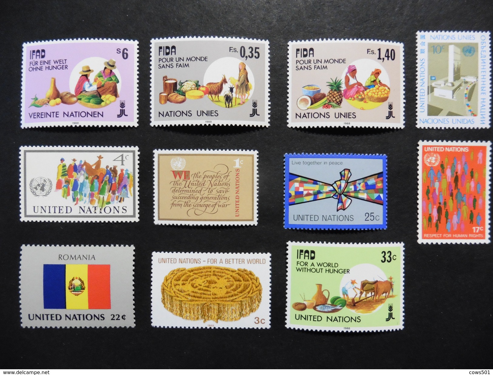 Nations-Unies :11 Timbres Neufs - Collections, Lots & Séries