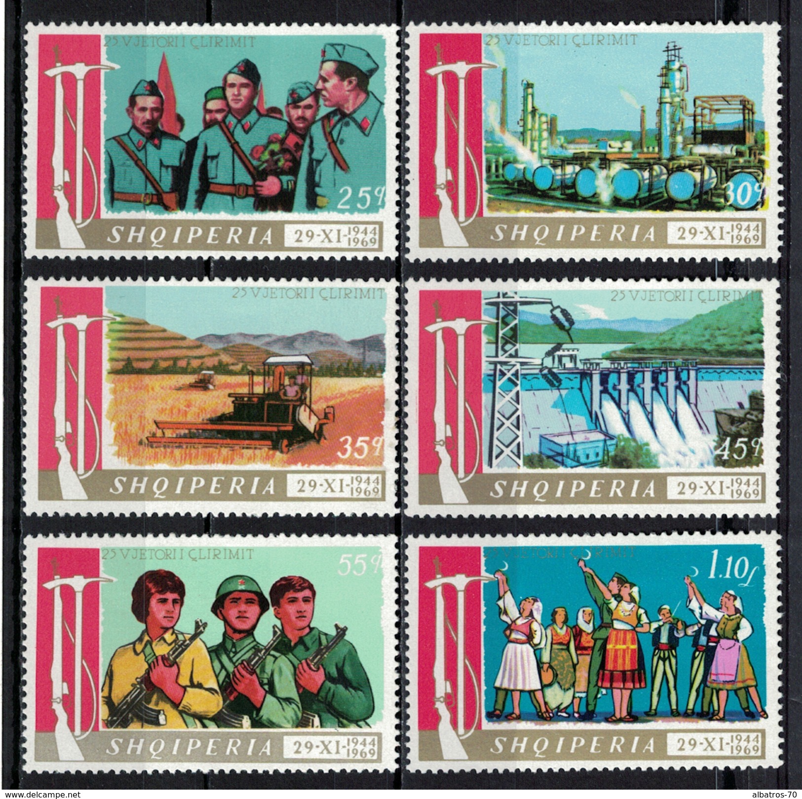 Albania 1969 _ The 25th Anniversary Of Liberation And Triumph At The People's Revolution - Ful Set MNH** - Albania