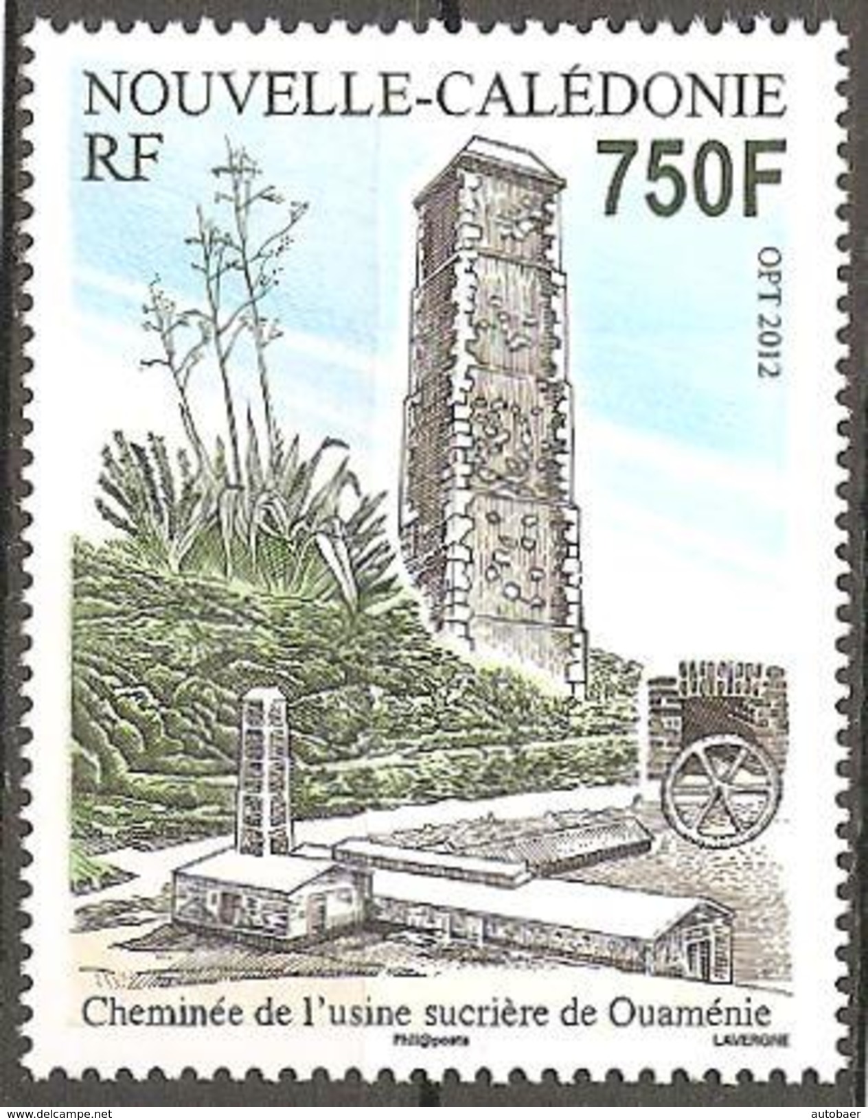 Neukaledonien Nouvelle Caledonie 2012 Cheminee De L'usine Sucriere De Ouamenie Michel No. 1581 MNH Postfr. Neuf - Unused Stamps