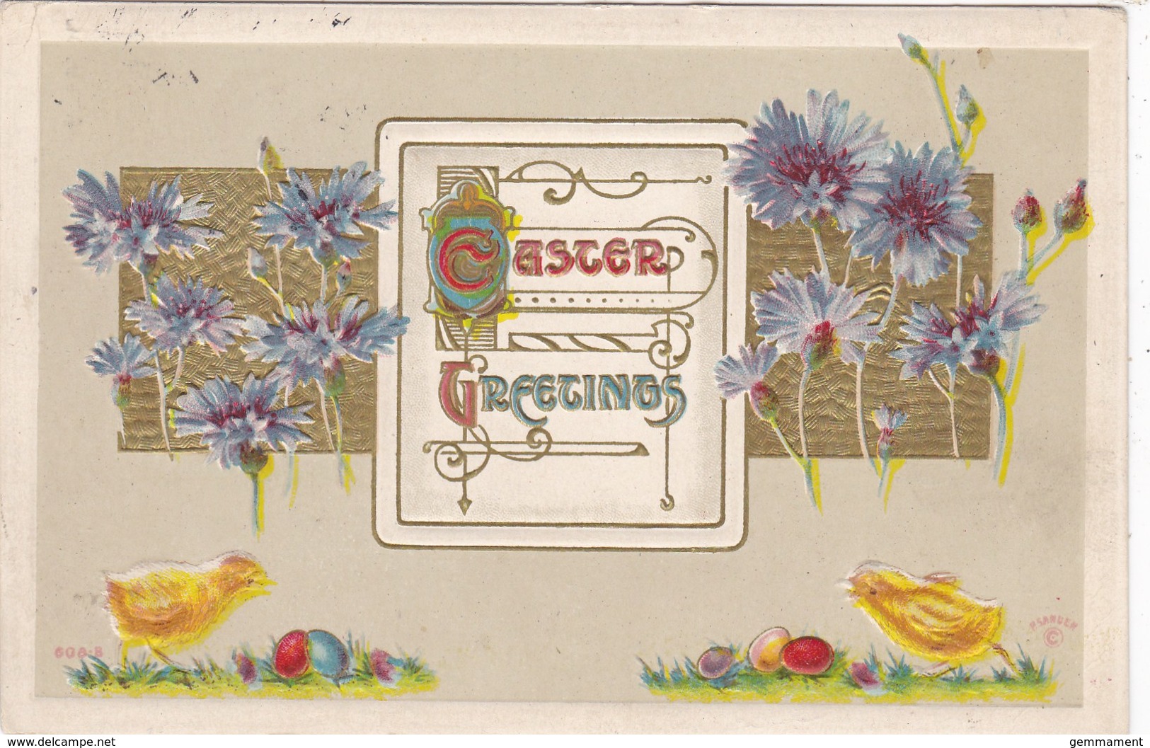 EMBOSSED  EASTER   GREETINGS CARD. - Easter