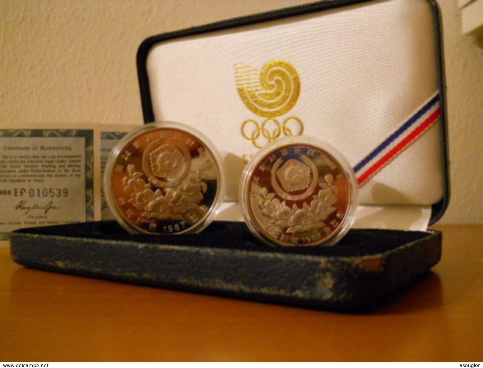 SOUTH KOREA 5000 & 10000 WON SILVER PROOF 1987 OLYMPIC GAMES 1988 "free Shipping Via Registered Air Mail" - Corea Del Sud