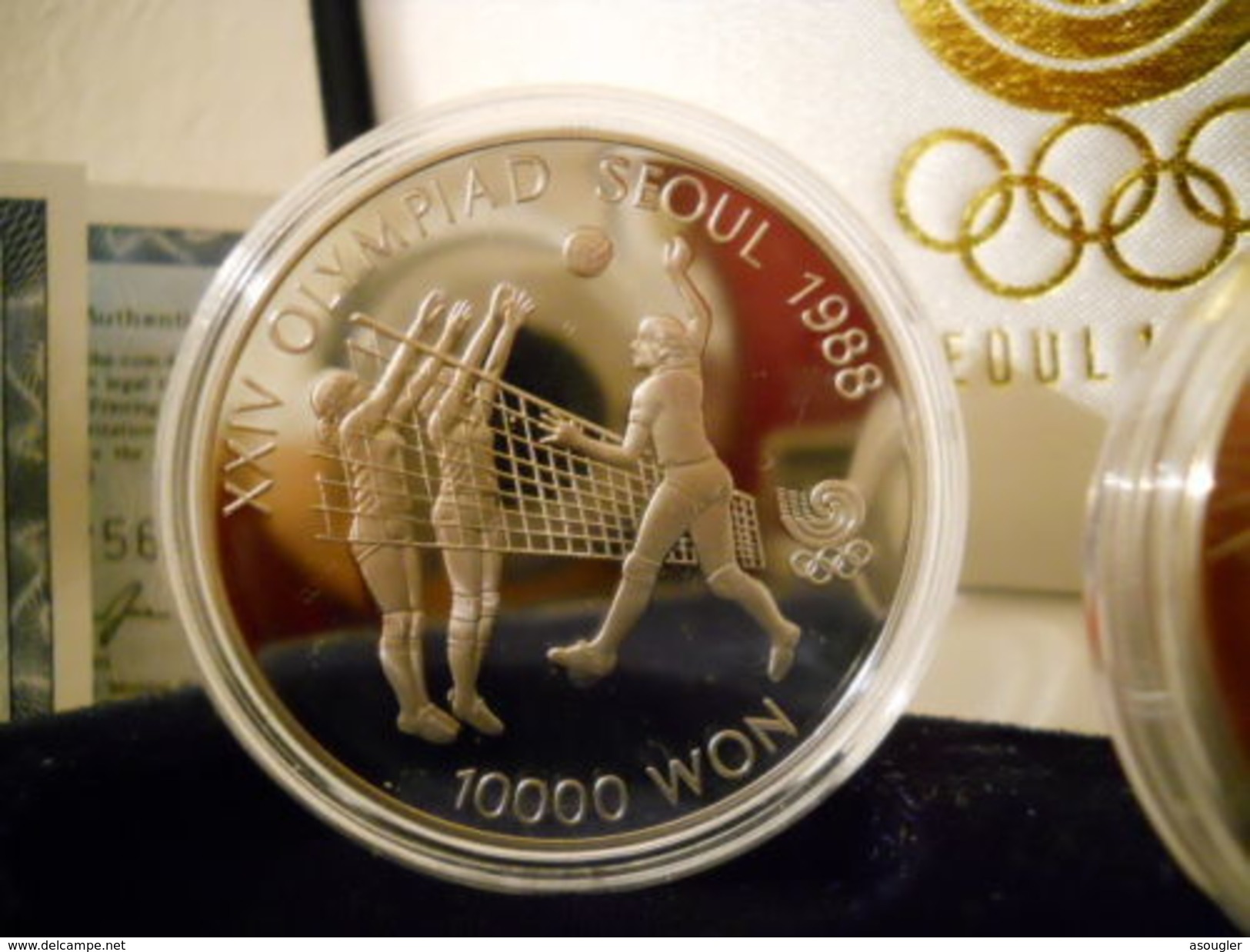 SOUTH KOREA 5000 & 10000 WON SILVER PROOF 1987 OLYMPIC GAMES 1988 "free Shipping Via Registered Air Mail" - Corée Du Sud