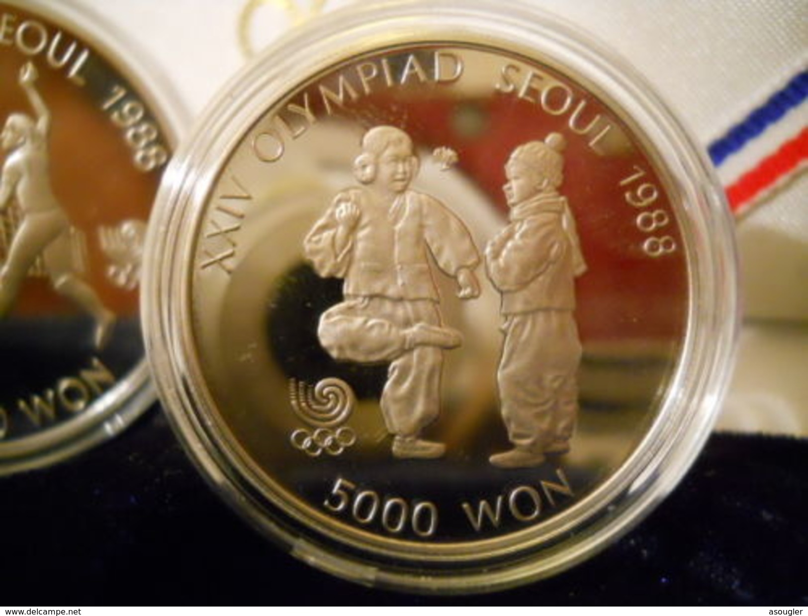 SOUTH KOREA 5000 & 10000 WON SILVER PROOF 1987 OLYMPIC GAMES 1988 "free Shipping Via Registered Air Mail" - Corée Du Sud