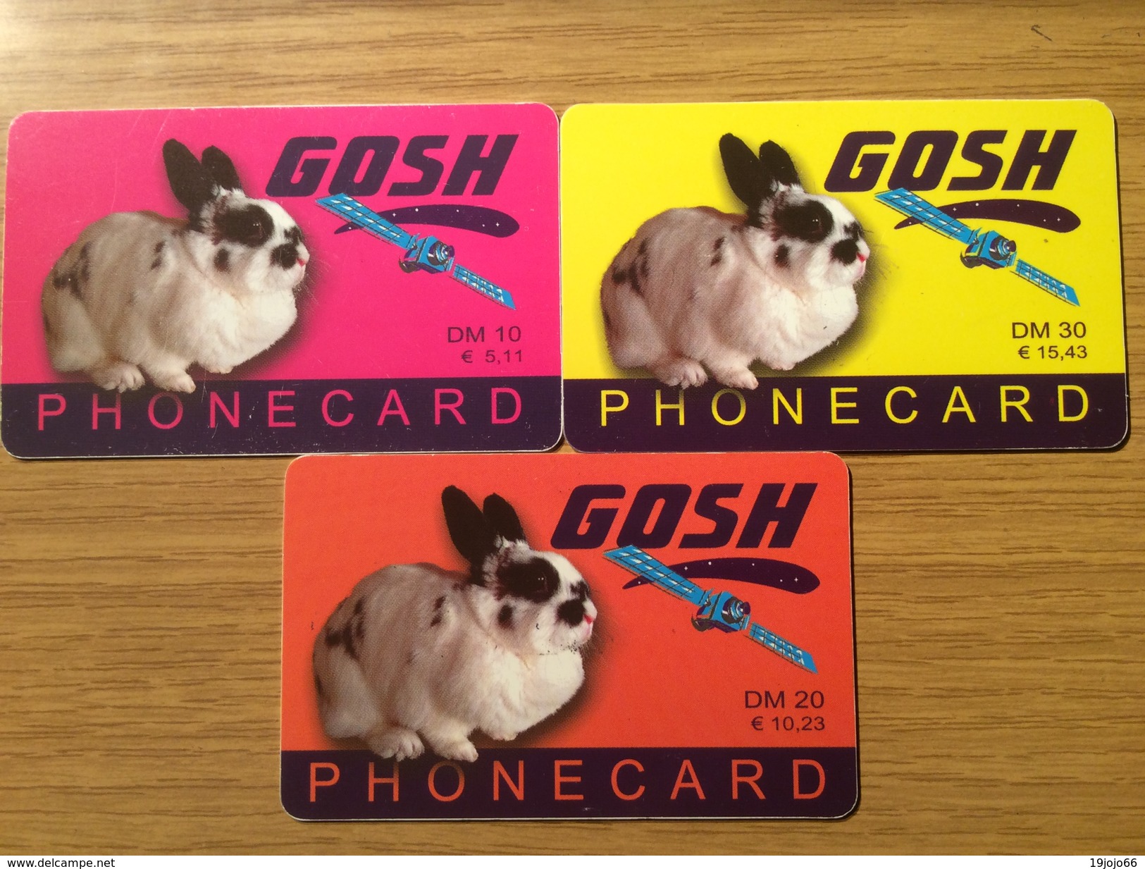 Gosh / Rabbit Animals 10 + 20 + 30 DM  - Little Printed  -   Used Condition - GSM, Cartes Prepayées & Recharges