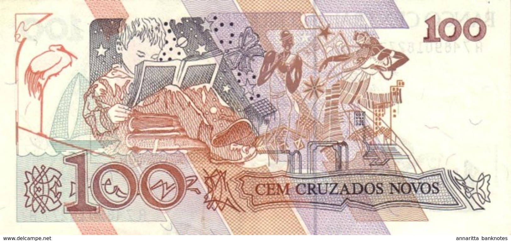 Brazil 100 Cruzados Novos ND (1990), SIGN. Nóbrega & Bucchi UNC, P-220b, BR842b - Brazilië