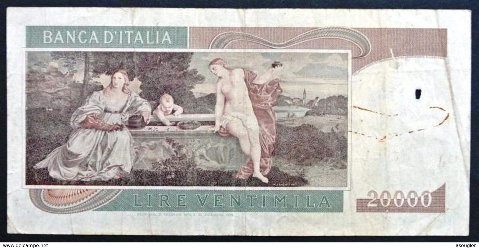 ITALY 20000 LIRE 21 2 1975 P-104 F-FV "free Shipping Via Registered Air Mail." - 20000 Lire