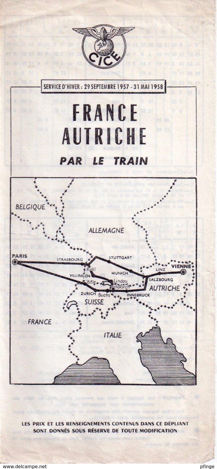 France Autriche Par Le Train, 1957 - Europe