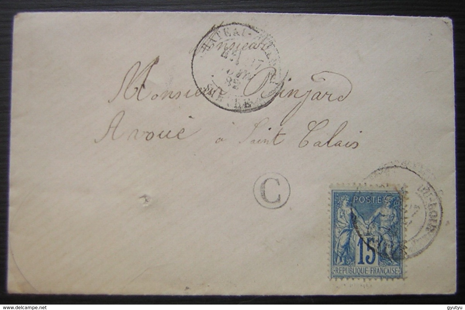 1882 Lettre De Chateau Du Loir Avec Marque Ronde C Pour Saint Calais - 1877-1920: Période Semi Moderne