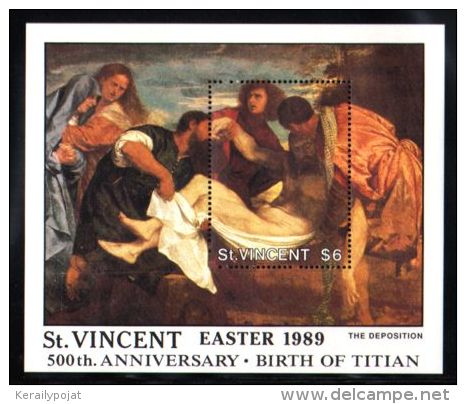 St.Vincent - 1989 Titian Block (2) MNH__(TH-8267) - St.Vincent (1979-...)