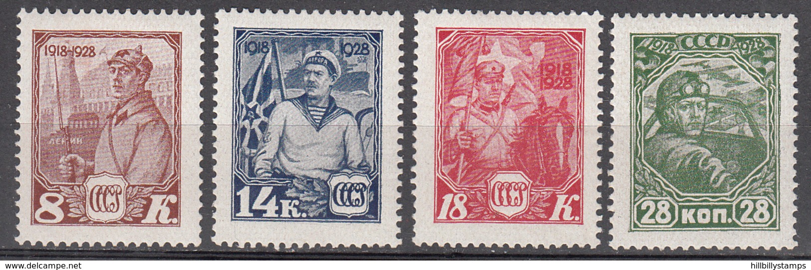 RUSSIA       SCOTT NO.  402-5     MINT HINGED    YEAR  1928 - Unused Stamps