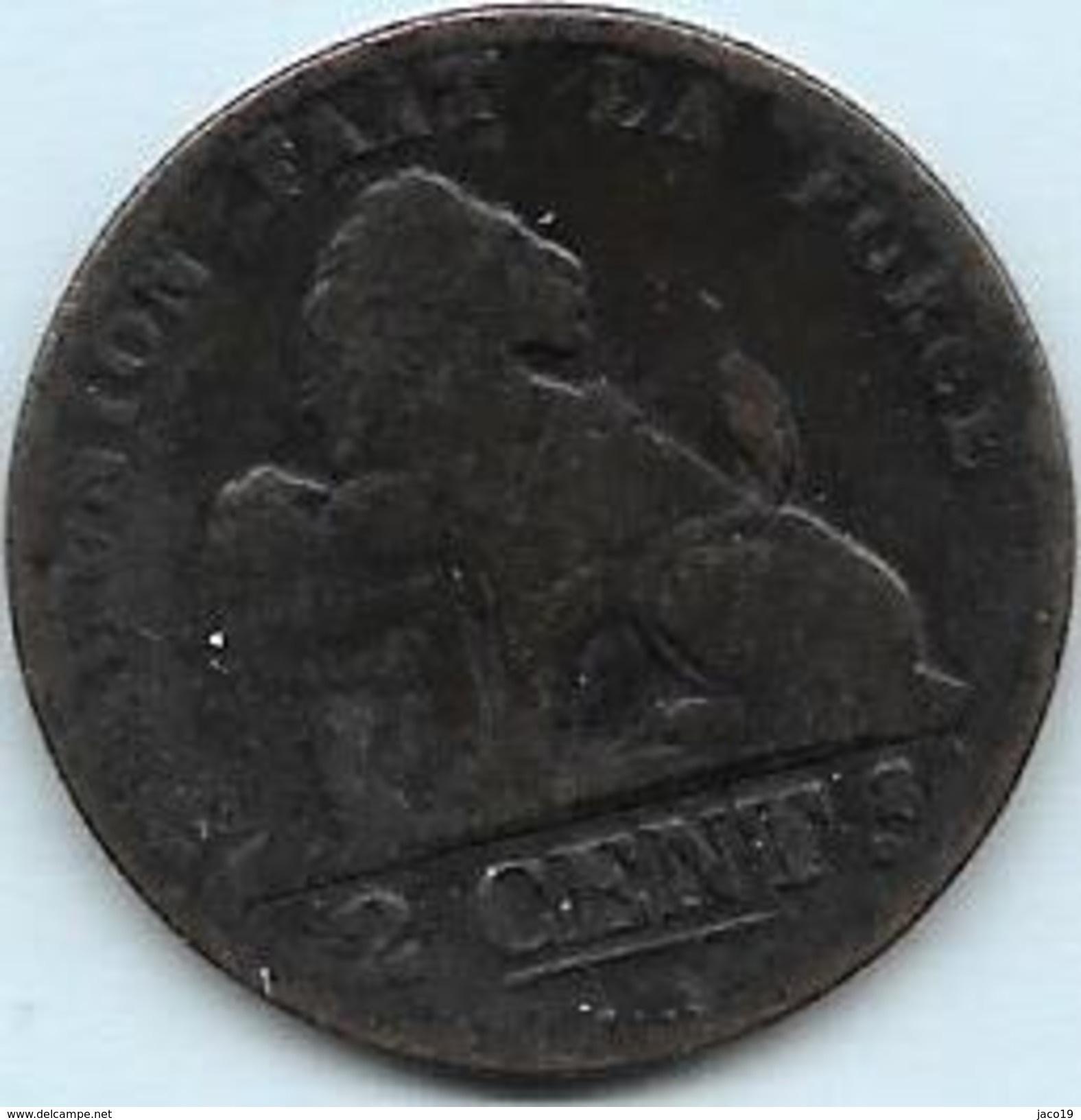 2 Centimes Cuivre Léopold I  1851 - 2 Centimes