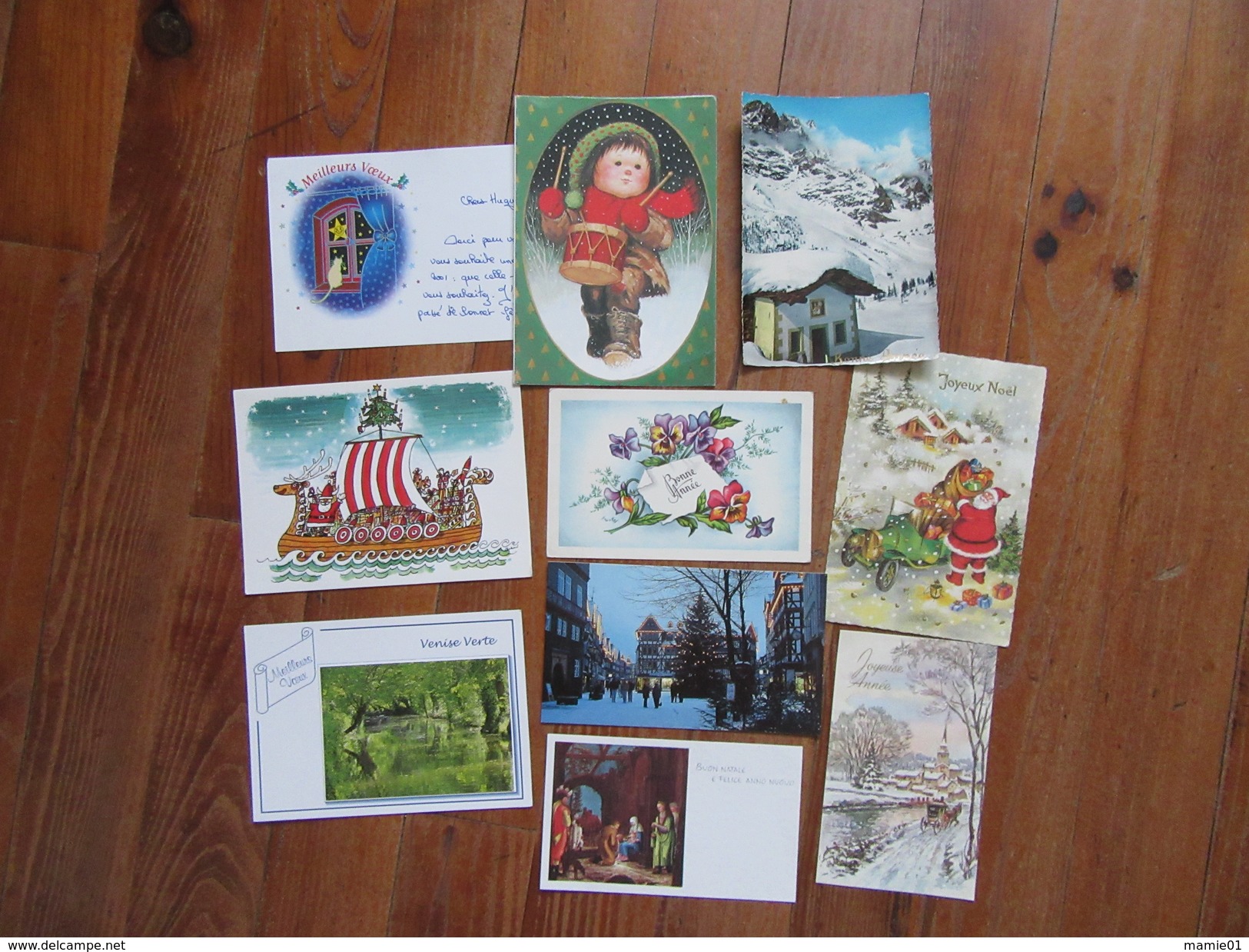 Lot De 10 Cartes De Bonne Année & Joyeux Noël                 Divers Formats - 5 - 99 Cartes