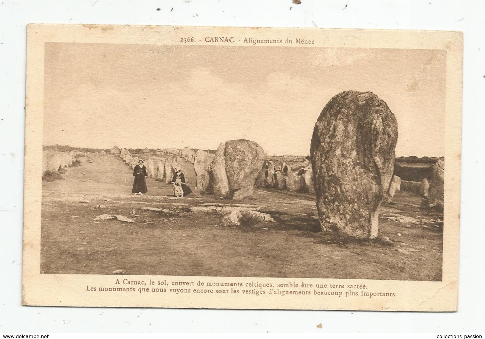 G-I-E , Cp , Dolmen & Menhirs , 56 , CARNAC , Alignements Du MENEC , écrite , Ed : Nel - Dolmen & Menhirs