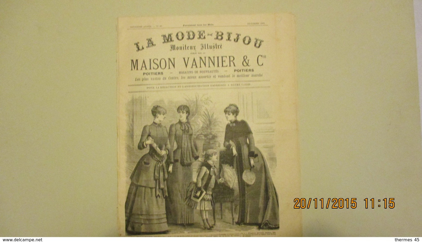 LA MODE - BIJOU / N° 30 / DECEMBRE 1883 / MAISON VANNIER / POITIERS - Revues Anciennes - Avant 1900