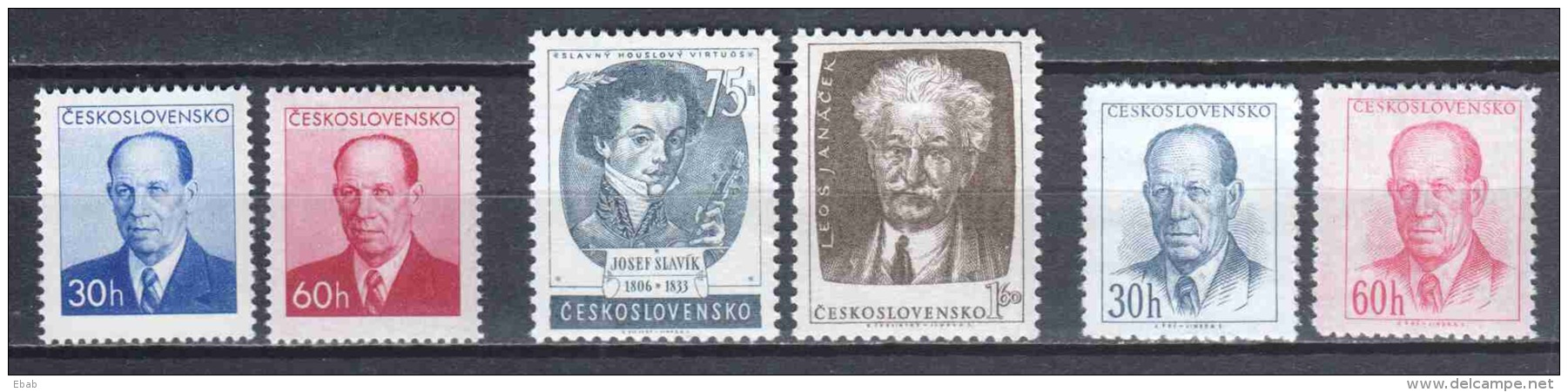 Czechoslowakia 1953 Mi 812-817 MNH - Unused Stamps