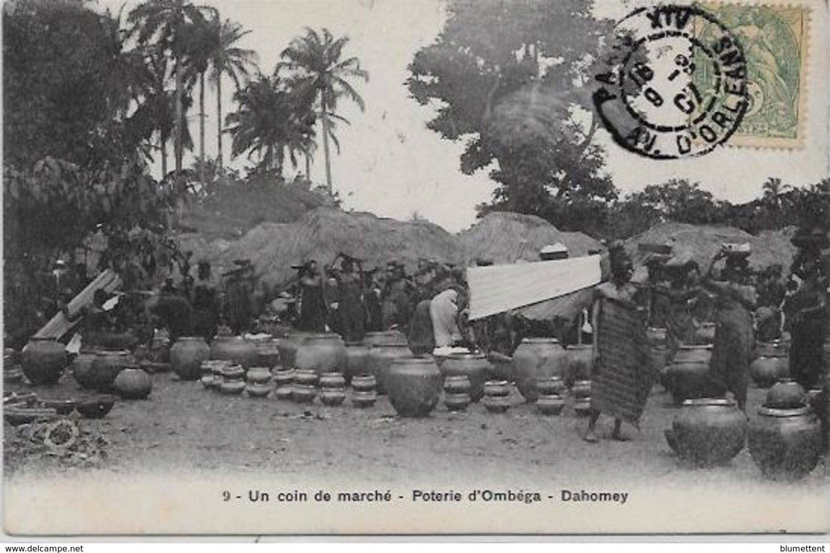 CPA DAHOMEY Afrique Noire Circulé Marché Poterie D'Ombéga - Dahome