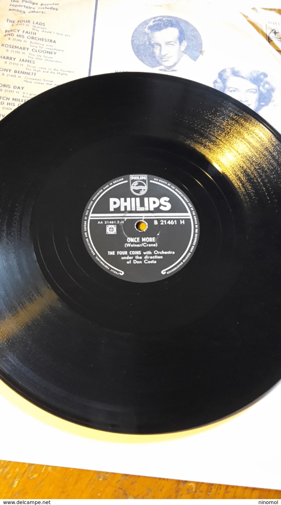 Philips  -  Nr. B 21461 H   The Four Coins. Once More - 78 T - Disques Pour Gramophone