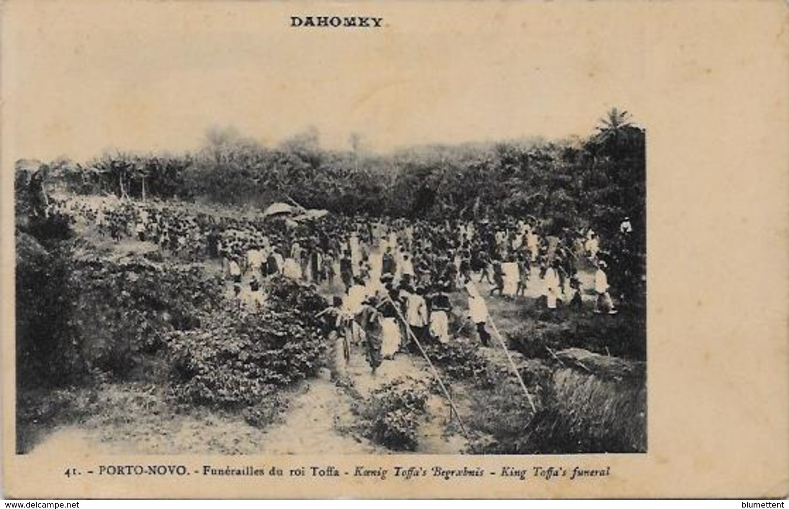 CPA DAHOMEY Afrique Noire Circulé Porto Novo Funérailles Du Roi TOFFA - Dahome