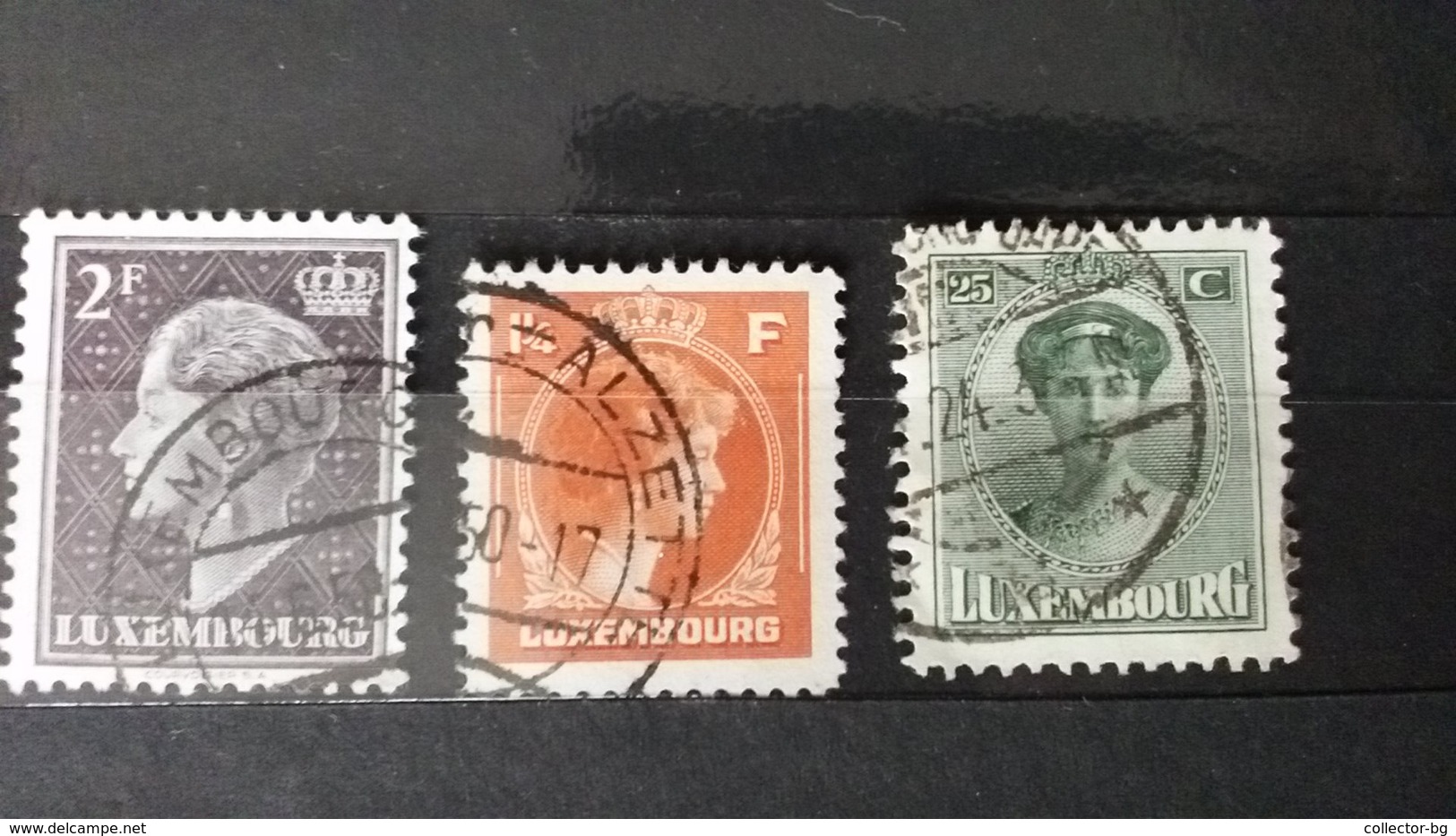 RARE SET LOT 2F+1 1/4F+25C LUXEMBOURG USED STAMP TIMBRE - Collections