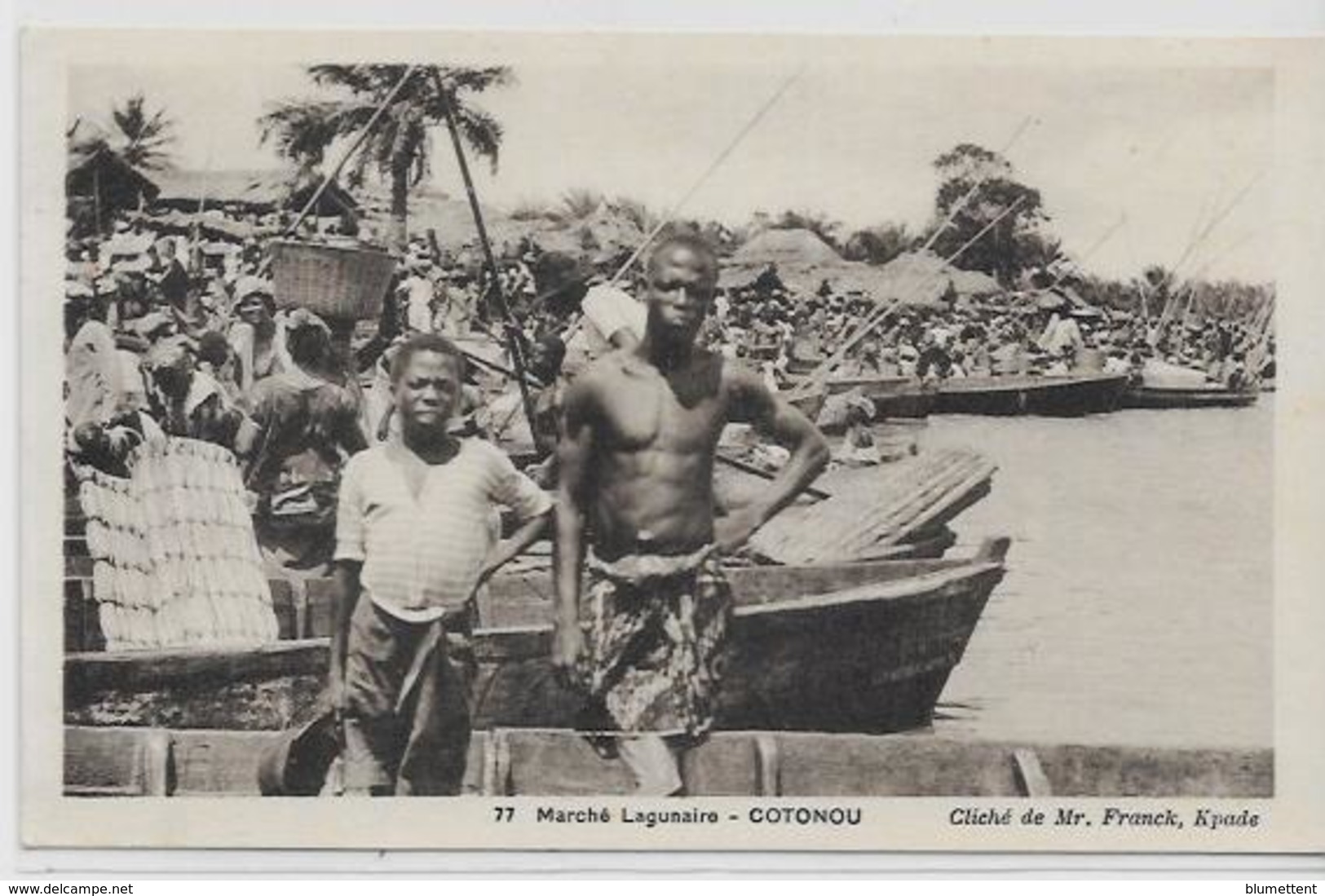 CPA DAHOMEY Afrique Noire écrite COTONOU Métier Marché Lagunaire - Dahome