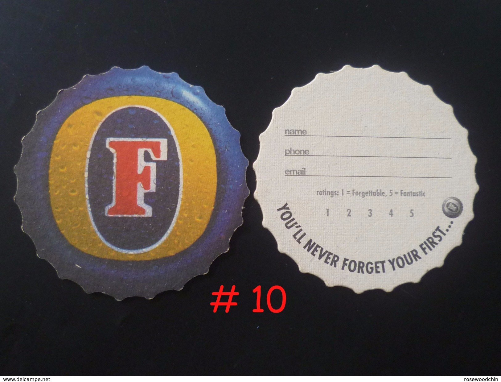 1 X Singapore Beer Mat Coaster - Foster's Beer You'll Never Forget Your First ... (#10) - Beer Mats