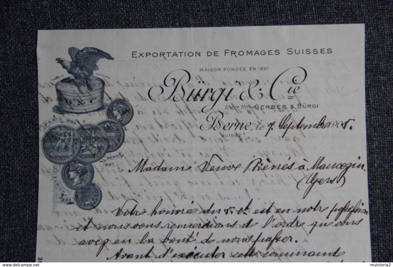 Lettre Ancienne - BERNE ,Exportation De Fromages Suisses , BURGI Et Cie. - Suisse