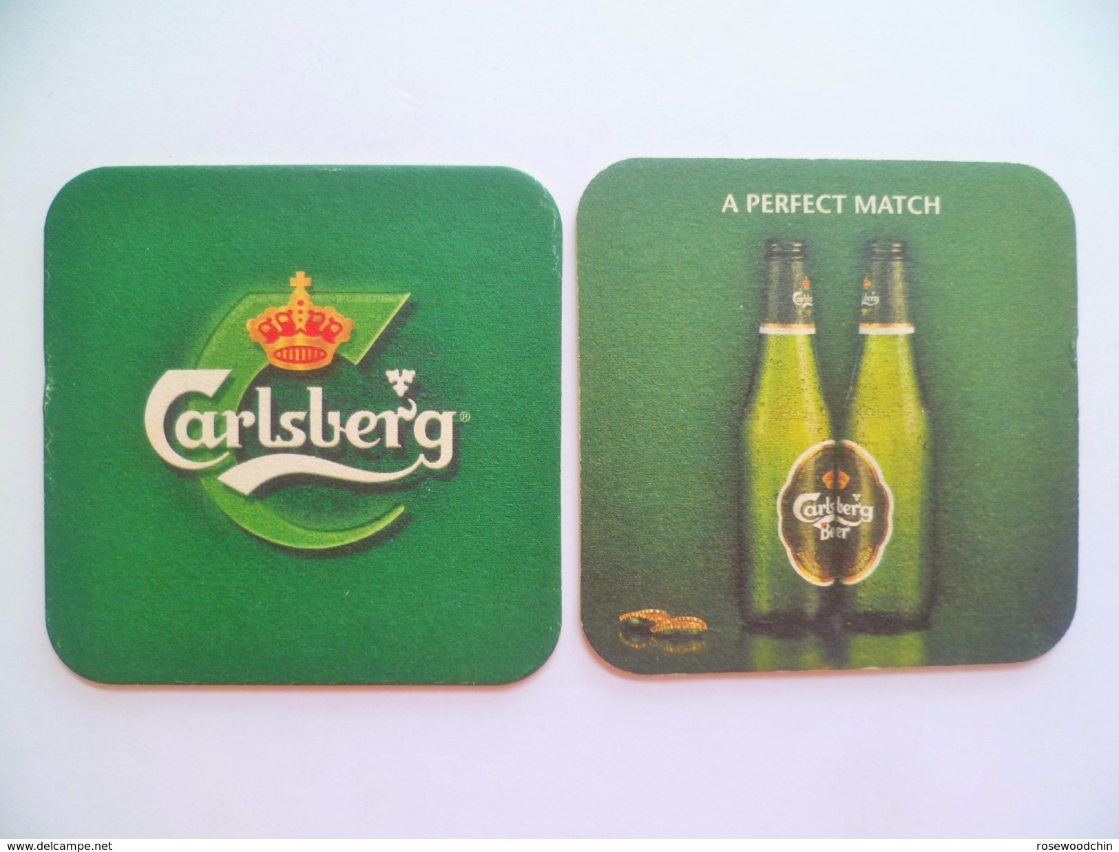 1 X Singapore Beer Mat Coaster - Carlsberg Beer A Perfect Match (#19) - Beer Mats