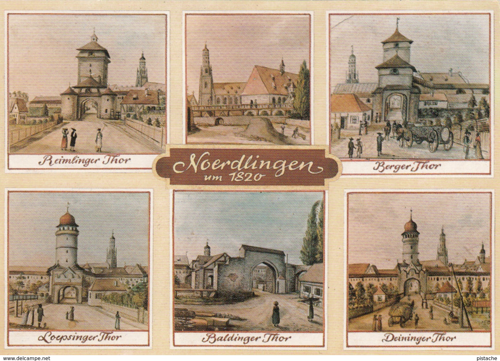 Germany Allemagne - Nördlingen Bavaria - Multiviews Around 1820 - 2 Scans - Noerdlingen