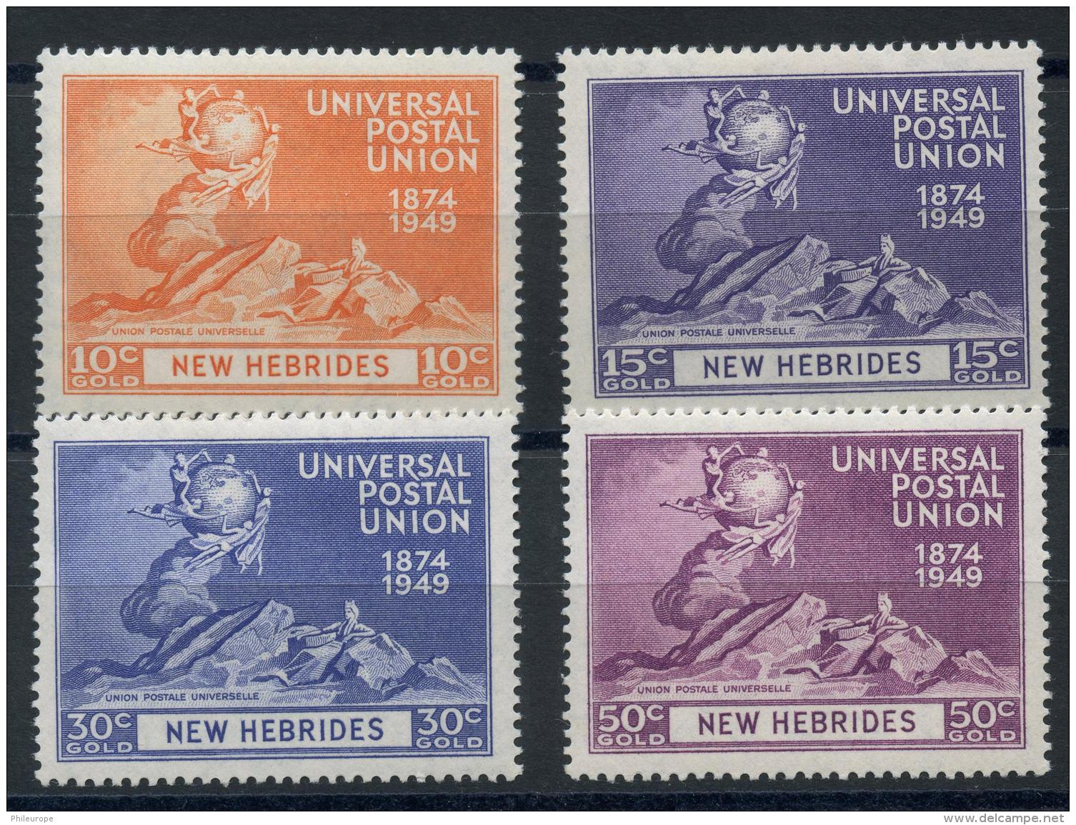 Nouvelle Hebrides (1949) N 136 AÌ€ 139 * (charniere) - Neufs