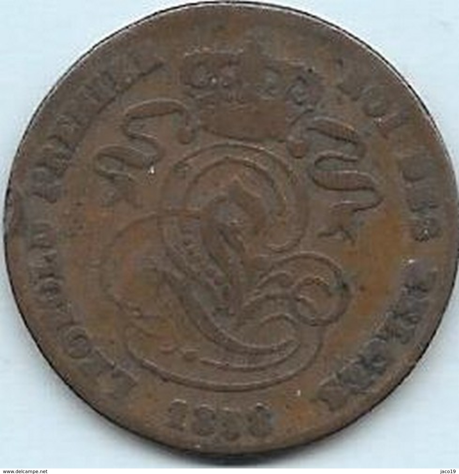 2 Centimes Cuivre Léopold I  1858 - 2 Cent