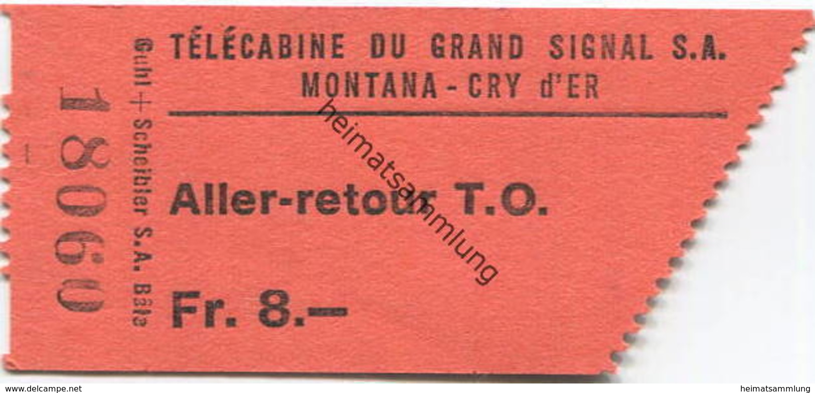 Schweiz - Telecabine Du Grand Signal - Montana - Cry D'ER - Billet-Fahrschein - Europa