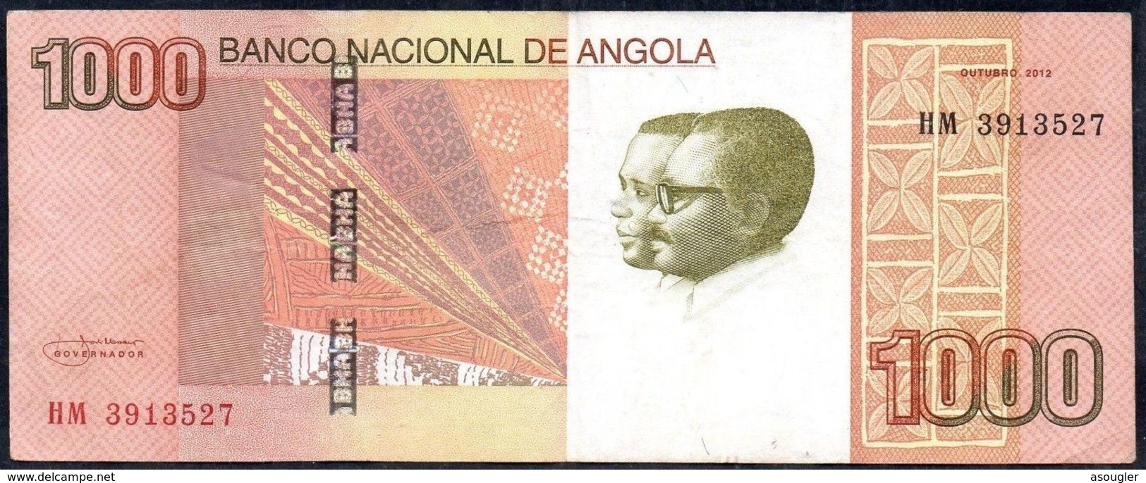 ANGOLA 1000 Kwanzas 2012 VF P-156 "free Shipping Via Regular Air Mail (buyer Risk)" - Angola