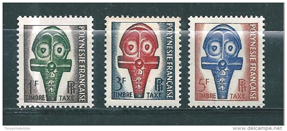 Polynésie  Timbre Taxes De 1958  N°1 A 3  Neuf  ** - Timbres-taxe