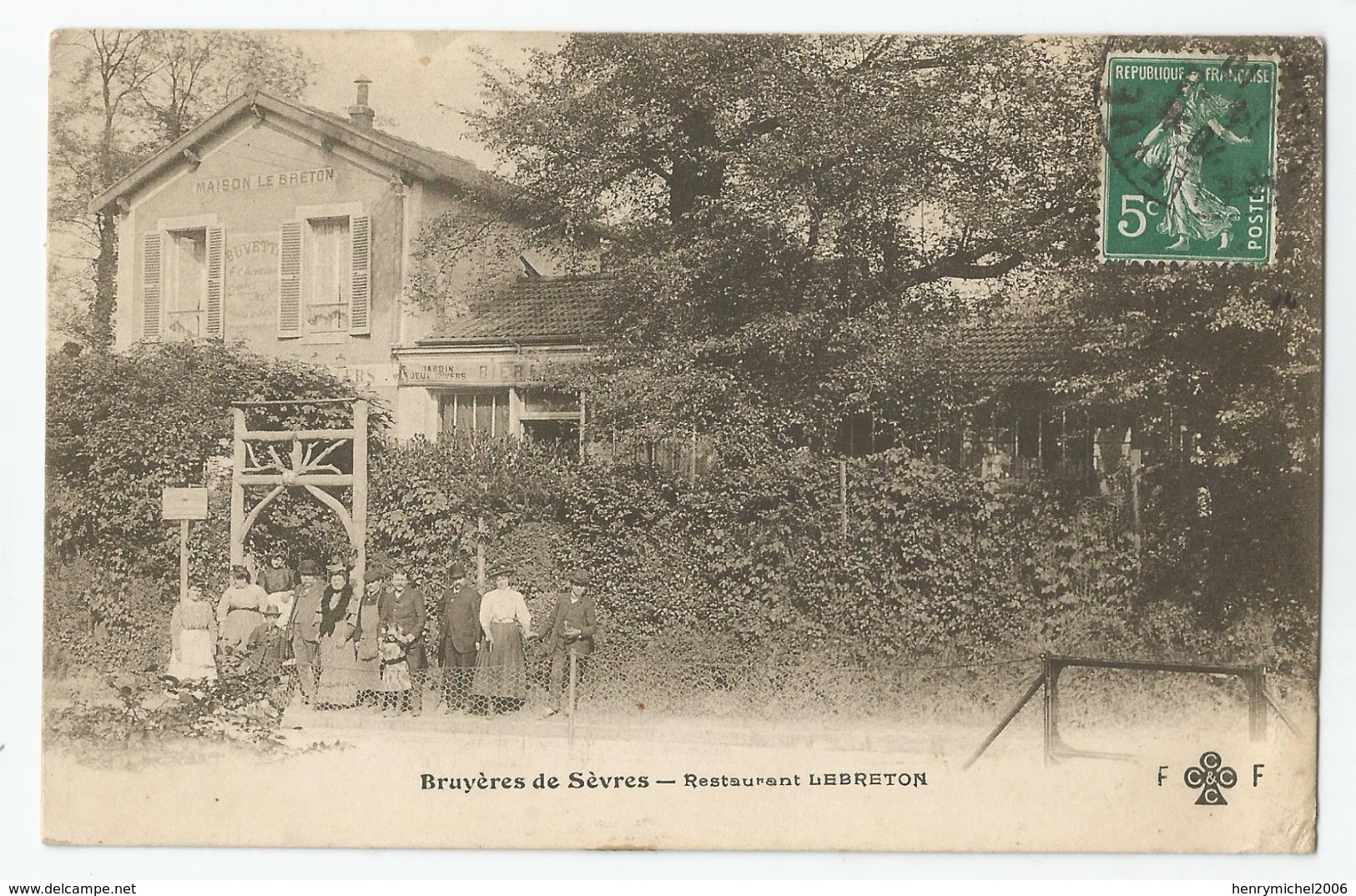 92 - Hauts De Seine - Bruyères De Sèvres Restaurant Lebreton Animé 1910 - Sonstige & Ohne Zuordnung