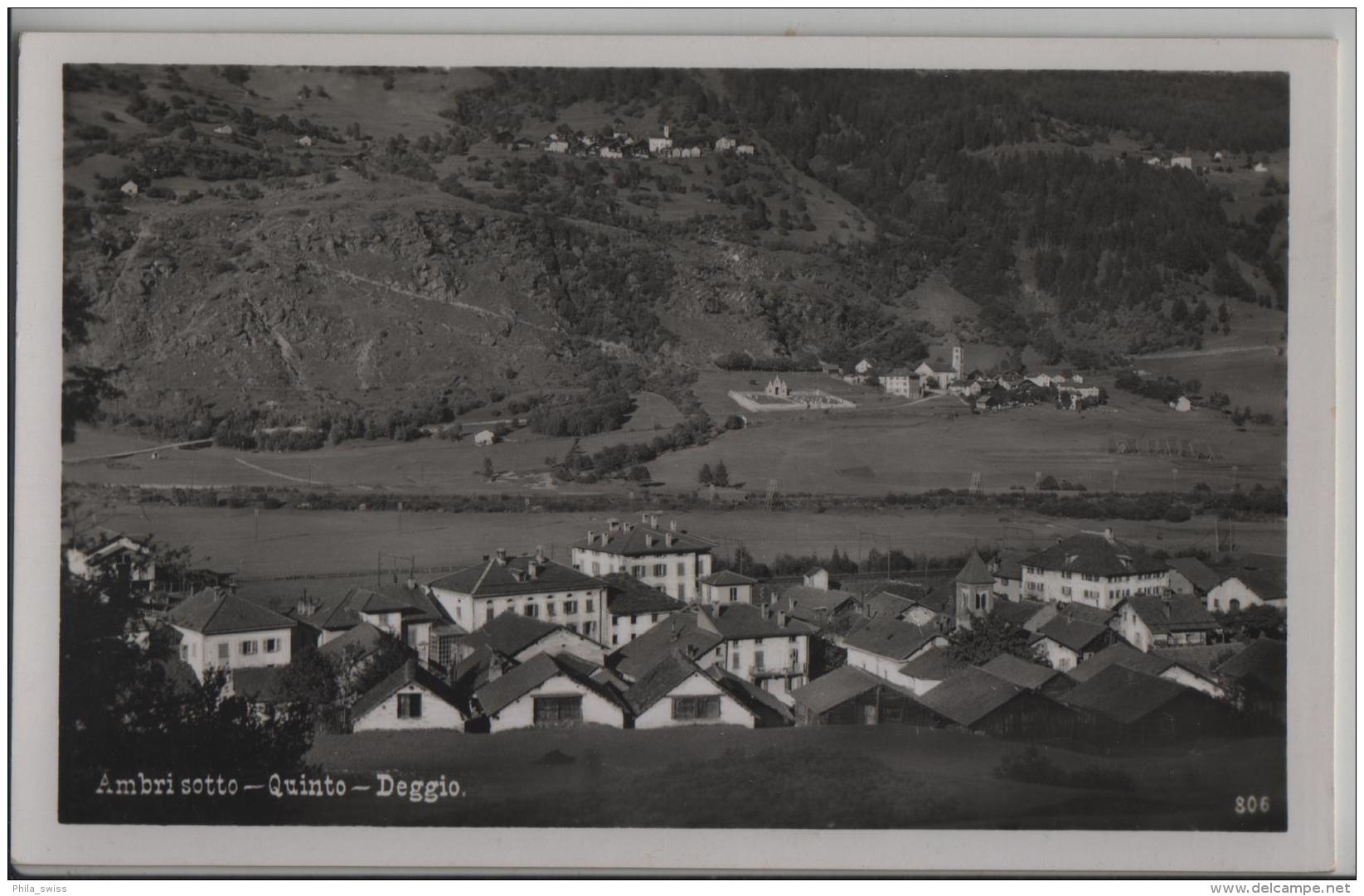 Ambri Sotto - Quinto - Deggio - Photo: A. & W. Borelli No. 806 - Quinto