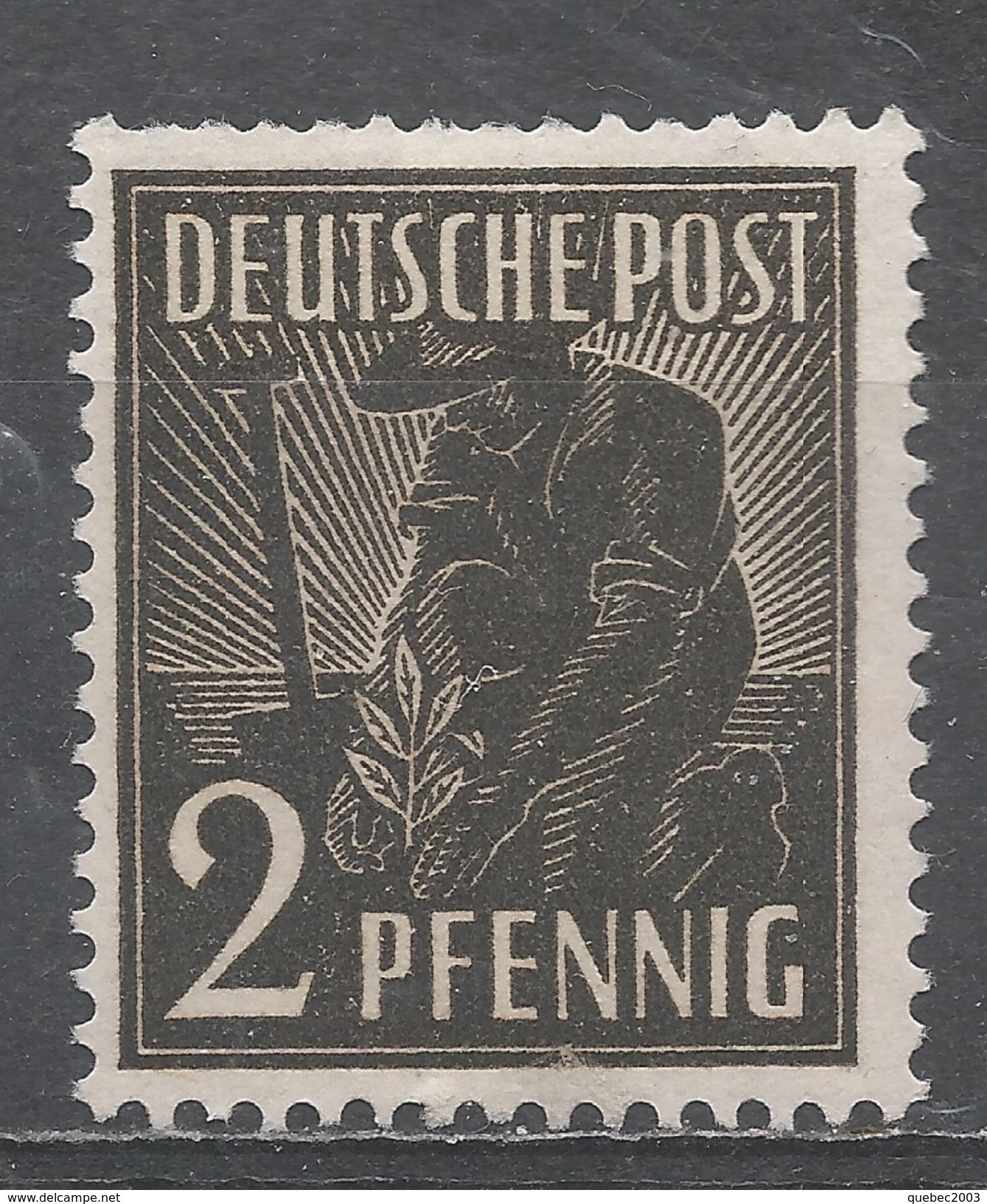 Germany 1947. Scott #557 (M) Planting Olive - Unused Stamps