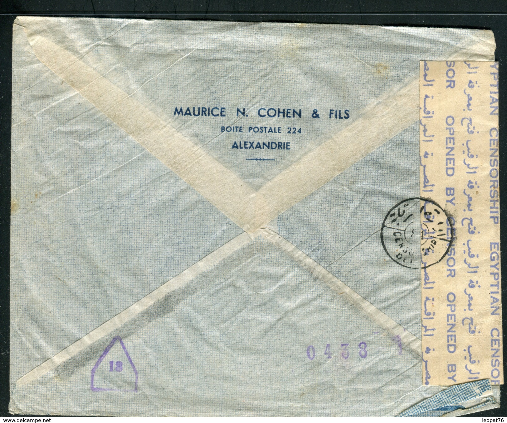 Egypte - Cover / Enveloppe De Alexandrie Pour La France En 1945 Avec Contrôle Postal , Affr. Plaisant  Ref F80 - Covers & Documents