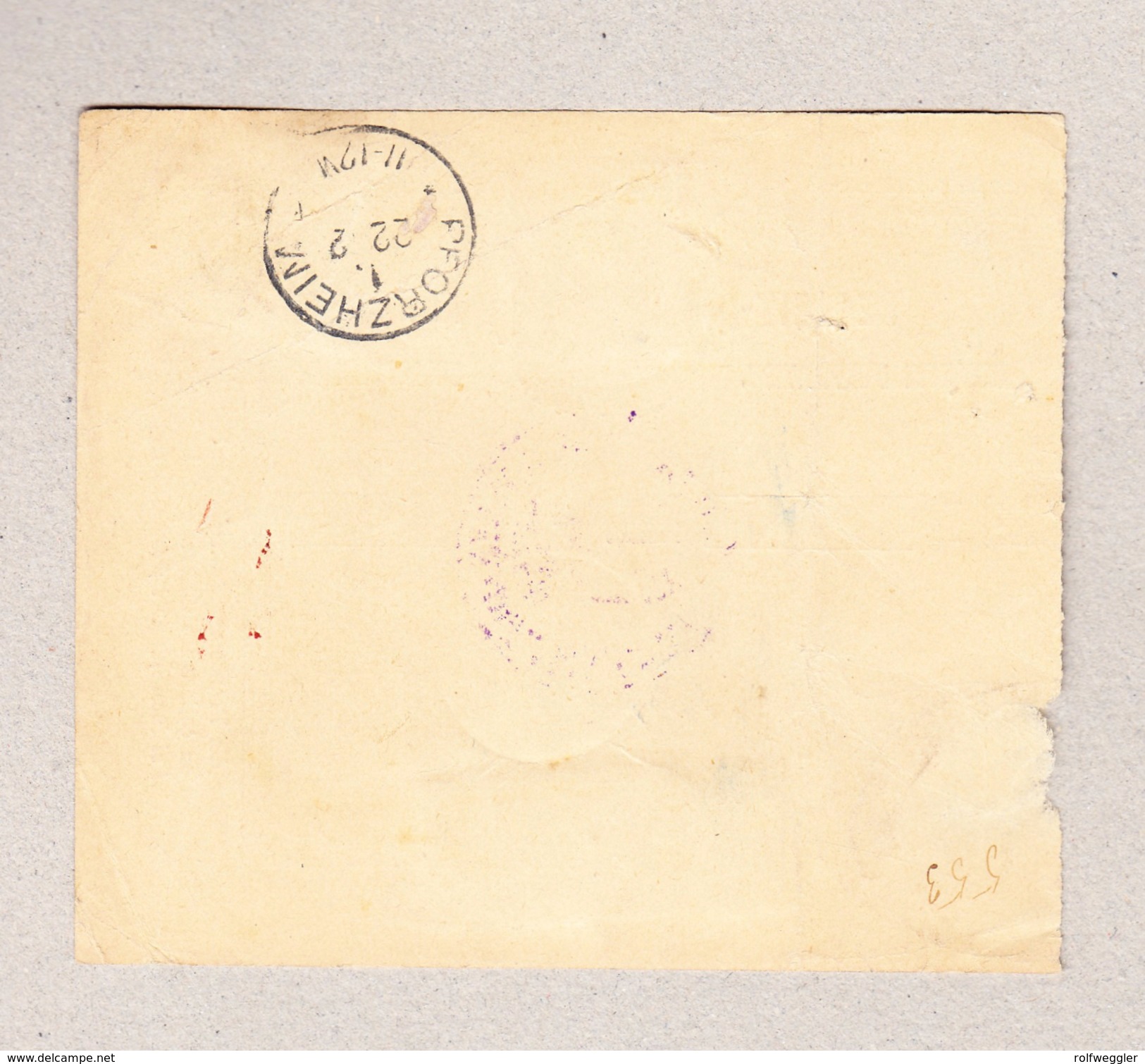 Schweiz Stehende 1Fr Und WZ 10Rp Bienne 20.12.1889 R-Begleit-Adresse - Lettres & Documents