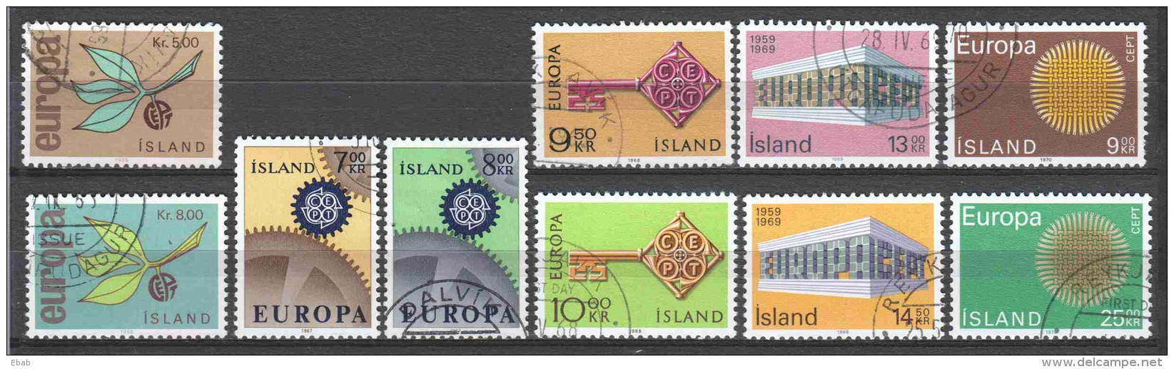 Iceland Island 1965-1970 - 5 Canceled Issues EUROPA CEPT - Gebraucht