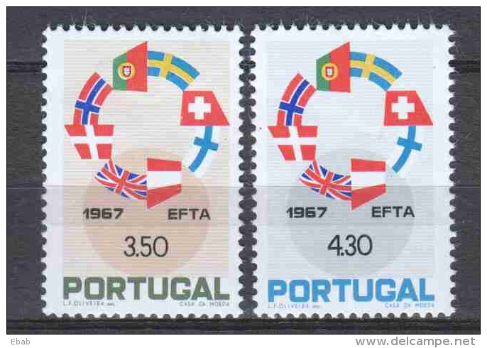 Portugal 1967 Mi 1044-1045 MNH EFTA EUROPA - Nuevos