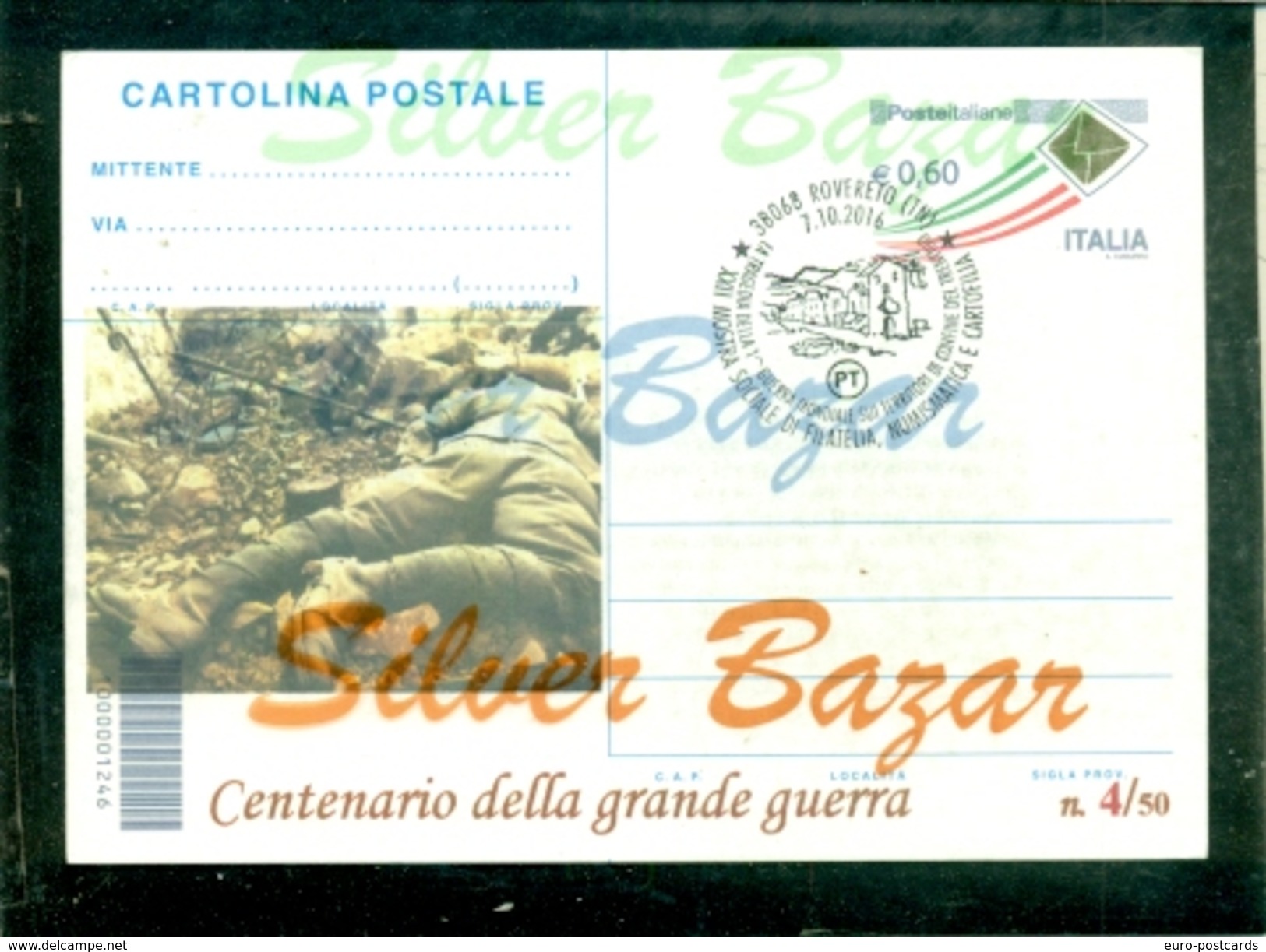 100° GRANDE GUERRA-ROVERETO-MOSTRA FILATELICA-CARTOLINE POSTALI-SOPRASTAMPA PRIVATA-ANNULLO SPECIALE-MARCOFILIA - Guerra 1914-18