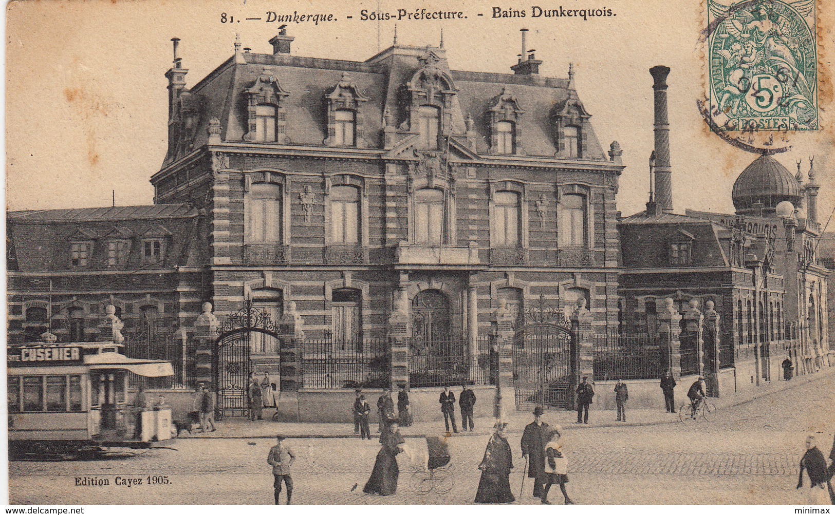 Dunkerque - Sous-Préfecture - Bains Dunkerquois - 1907 - Tram - Dunkerque