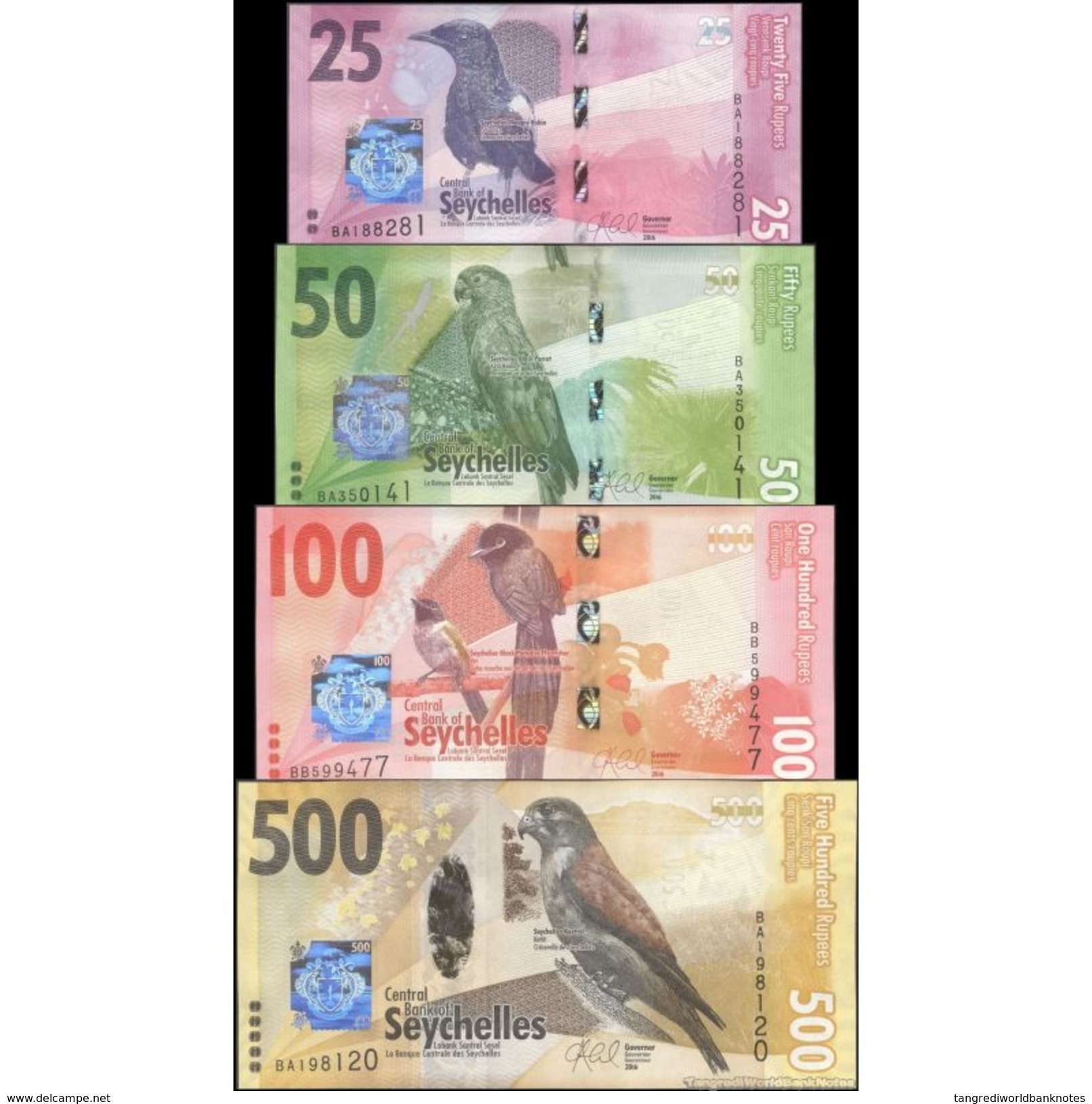 TWN - SEYCHELLES NEW - 25-500 Rupees 2016 Set Of 4 UNC - Seychelles