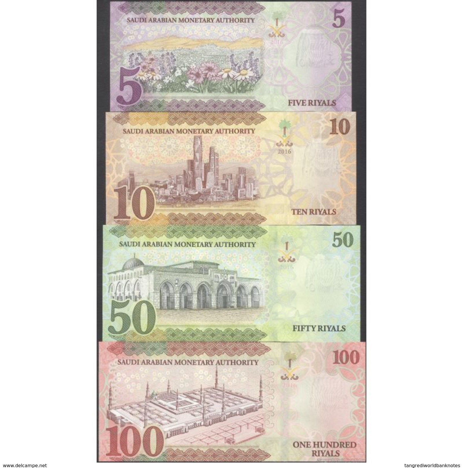 TWN - SAUDI ARABIA NEW - 5-100 Riyals 2016 Set Of 4 UNC - Arabia Saudita