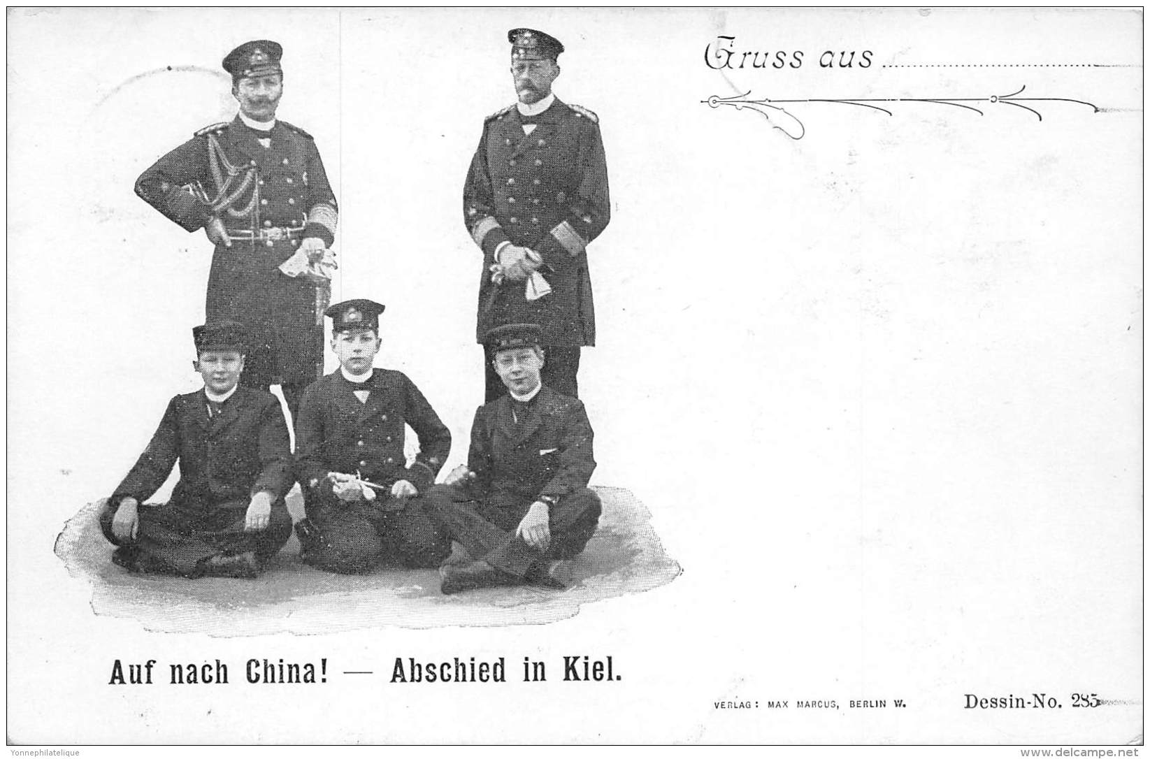 CHINE - Oblitérations / Auf Nach China ! Abschied In Kiel - Carte Allemande - Chine